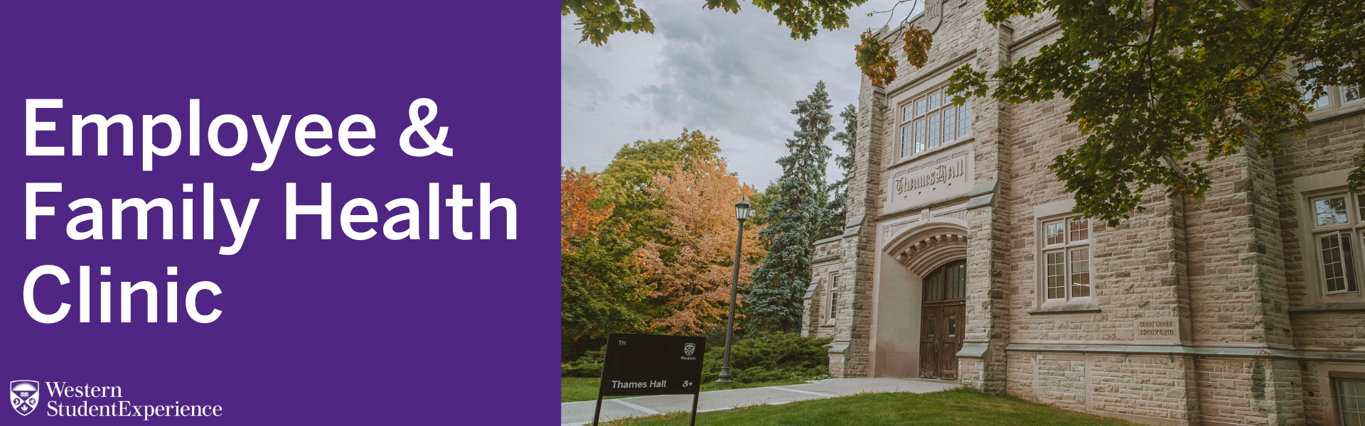 Thames Hall in the fall.